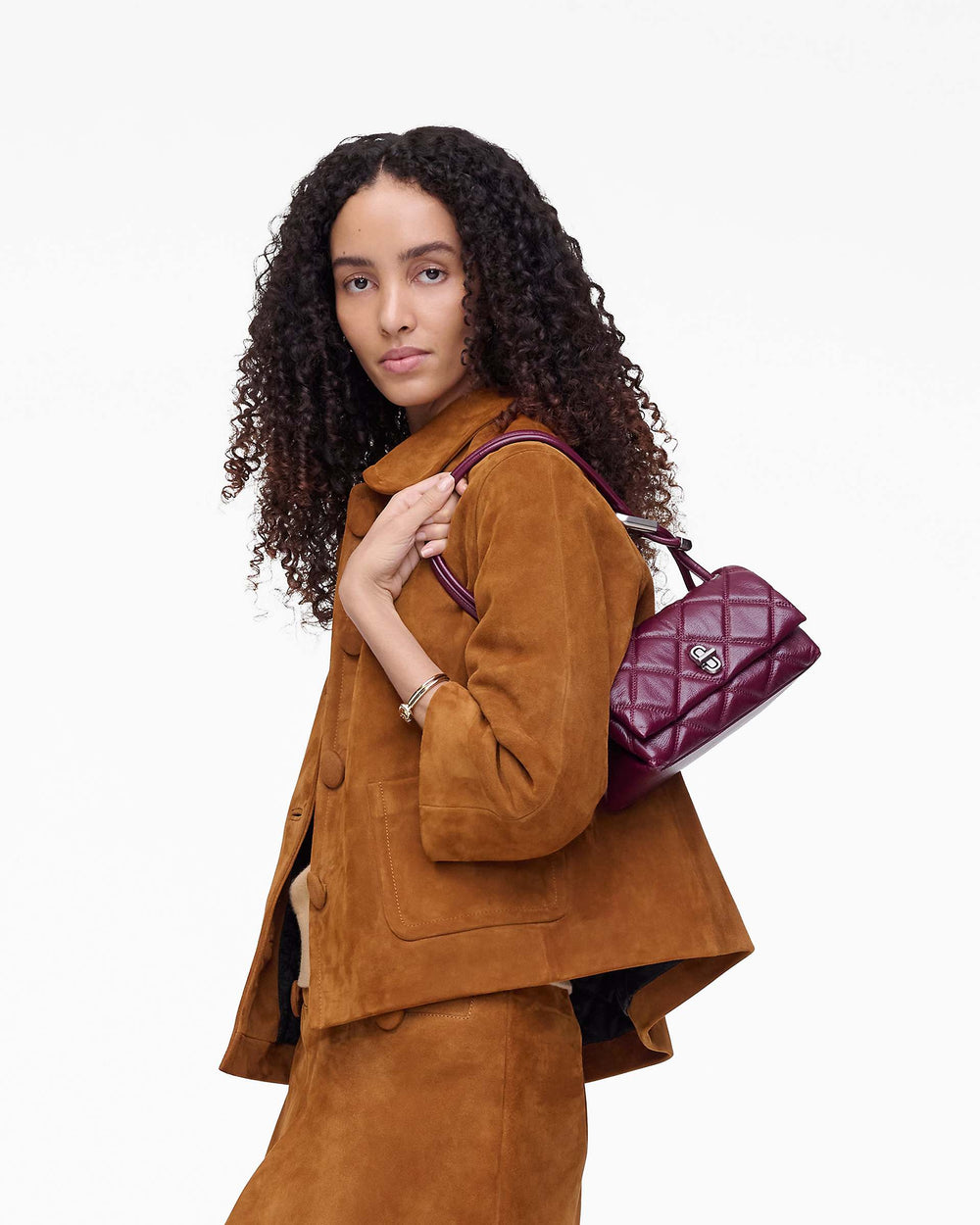 The Quilted Mini Dual Shoulder Bag - Dark Plum|Dark Plum