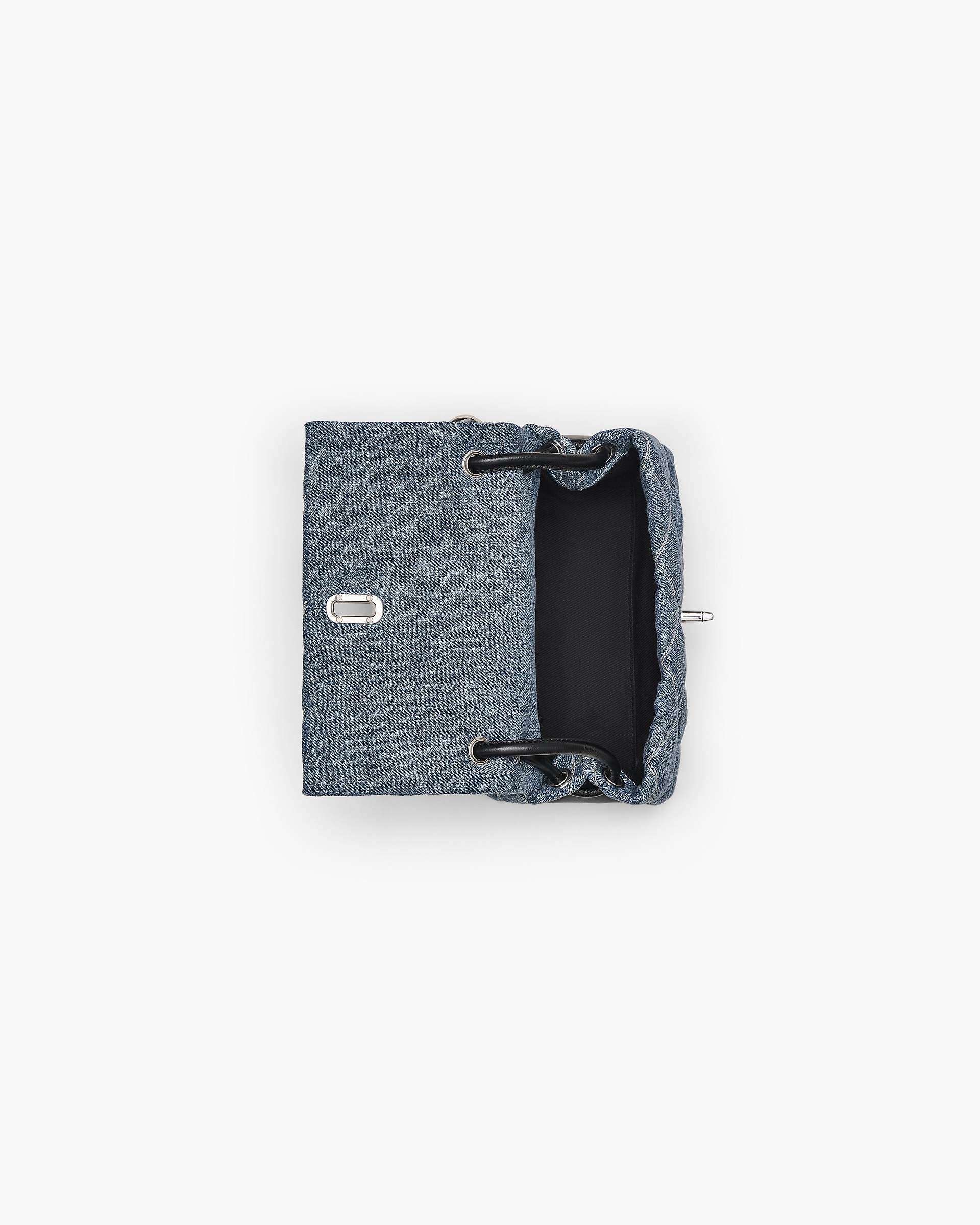The Quilted Denim Mini Dual Shoulder Bag - Light Wash Indigo