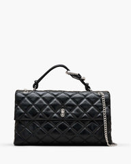 The Quilted XL Dual Convertible Shoulder Bag - Black