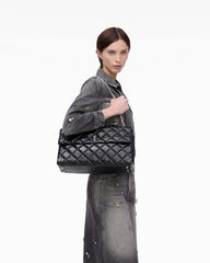 The Quilted XL Dual Convertible Shoulder Bag - Black