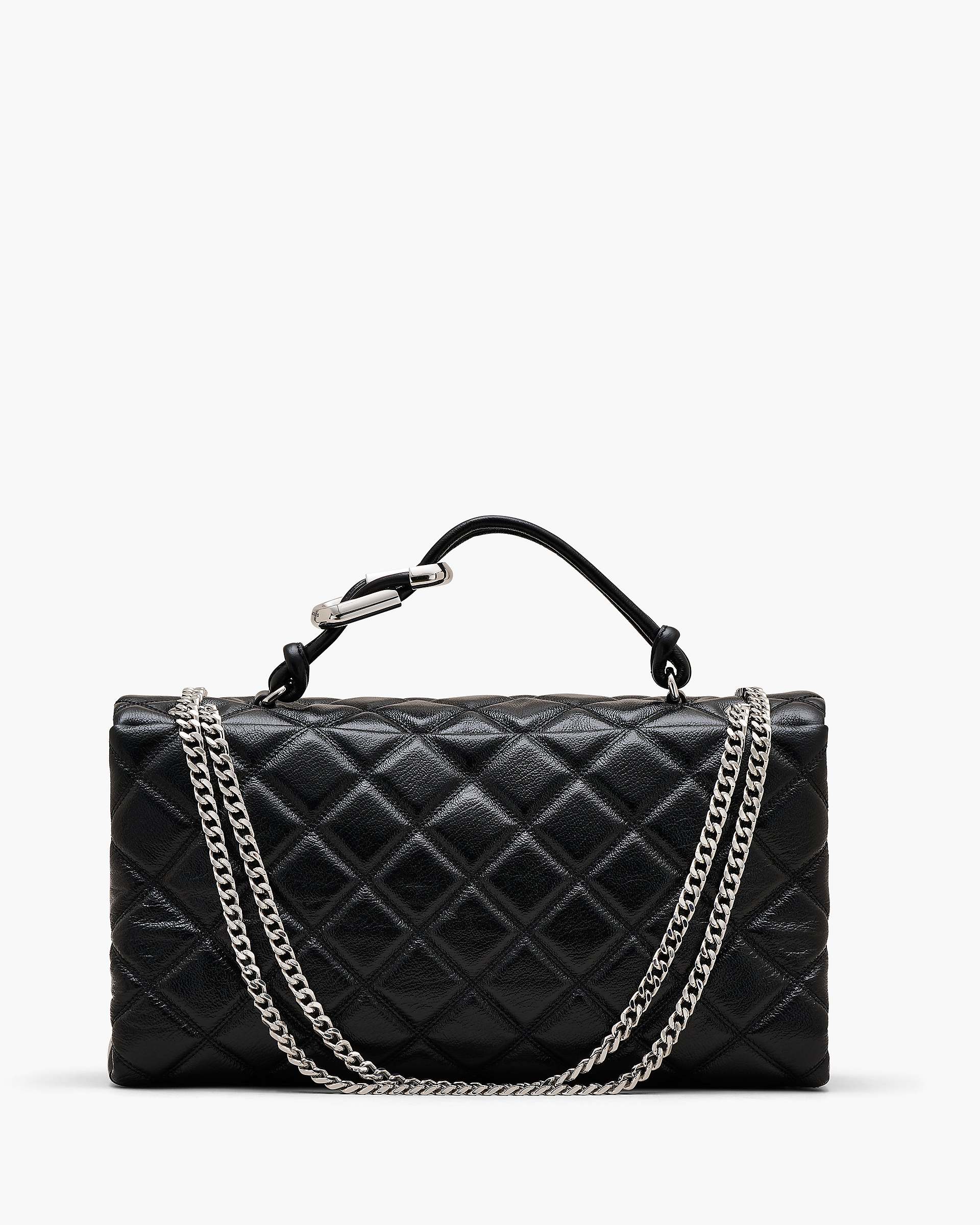 The Quilted XL Dual Convertible Shoulder Bag - Black