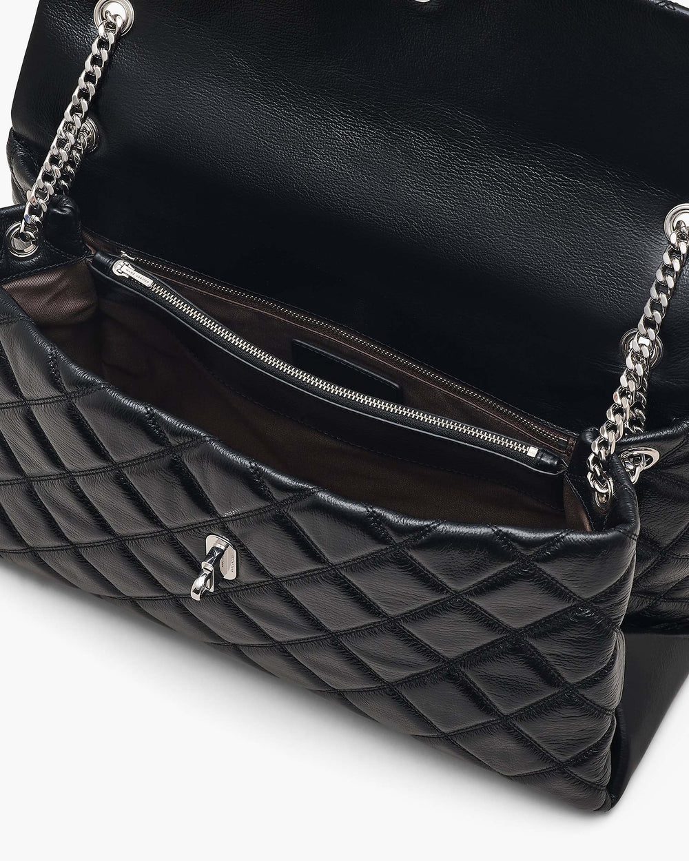 The Quilted XL Dual Convertible Shoulder Bag - Black