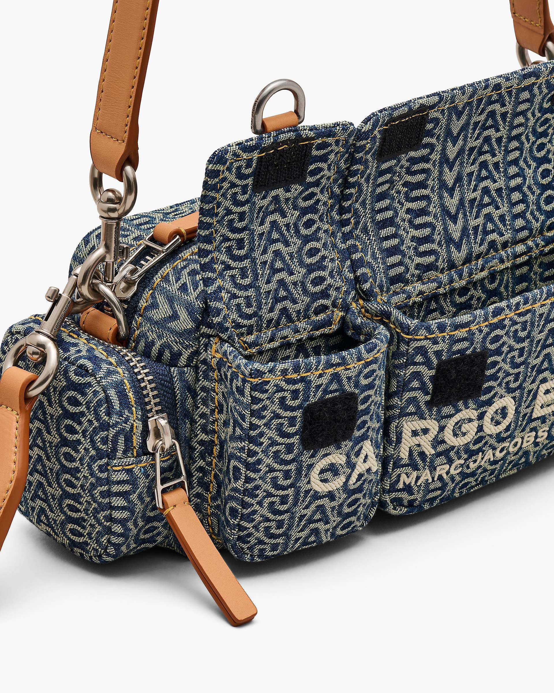 The Cargo Monogram Denim Shoulder Bag - Sun Faded Denim