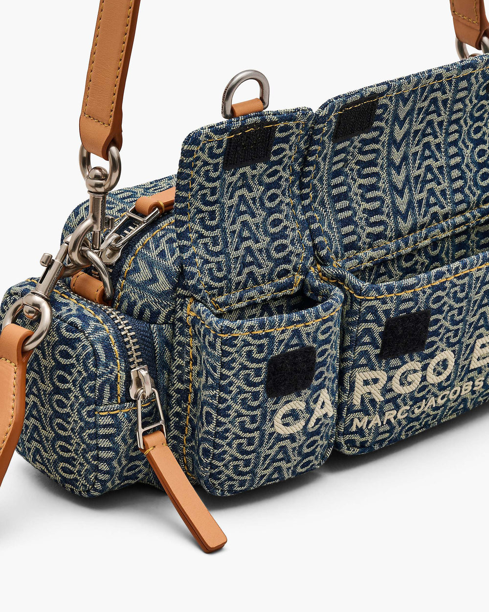 The Cargo Monogram Denim Shoulder Bag - Sun Faded Denim