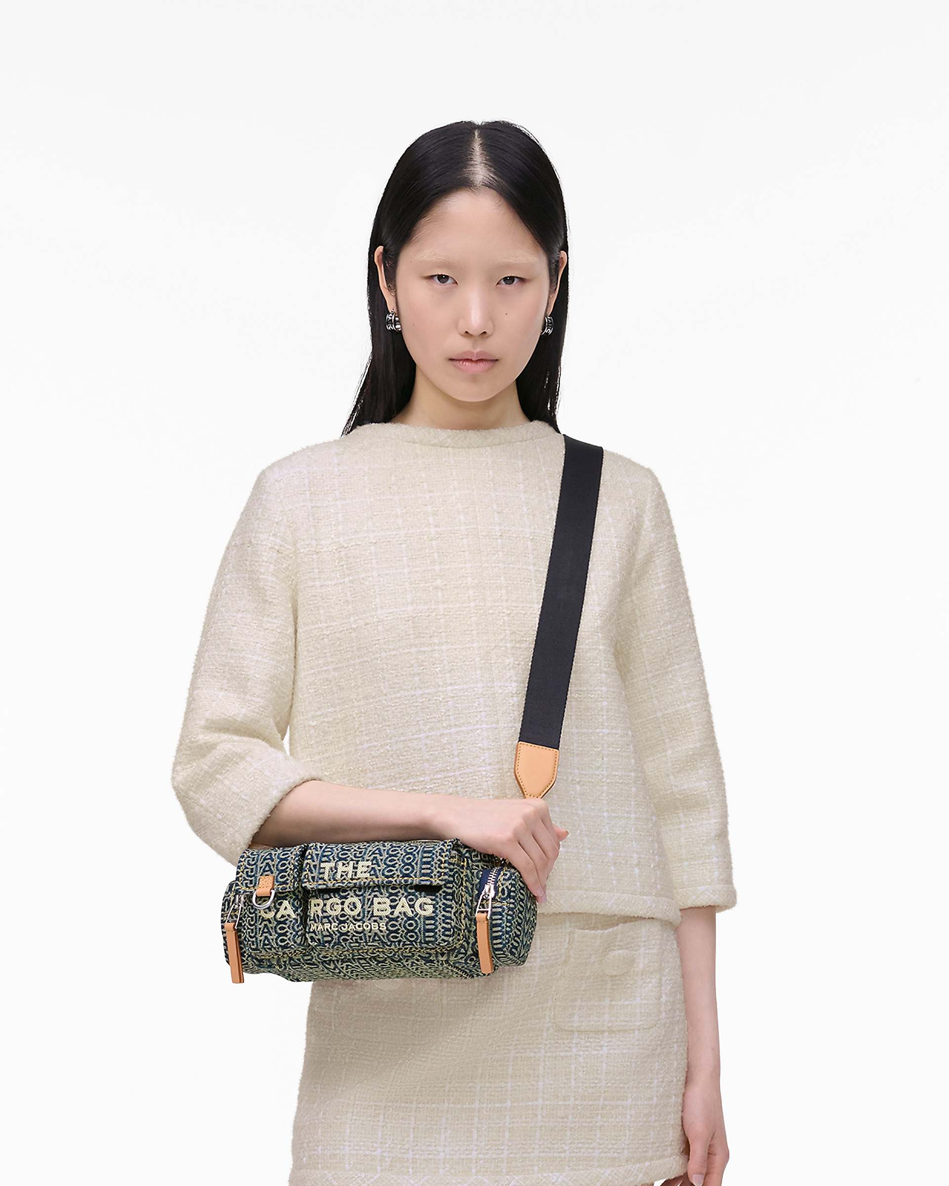 The Cargo Monogram Denim Shoulder Bag - Sun Faded Denim