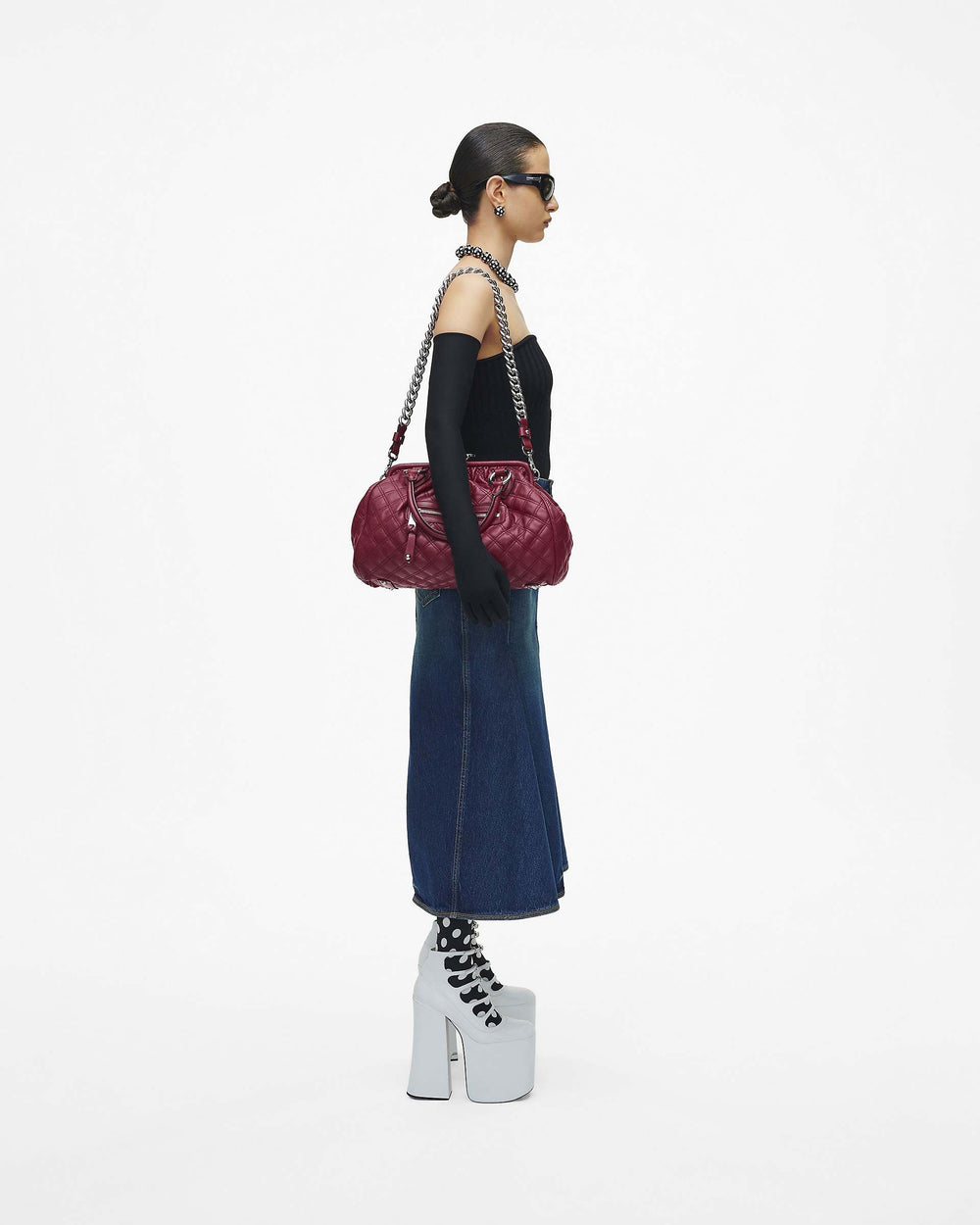 Re-Edition Quilted Leather Stam Bag - Cherry