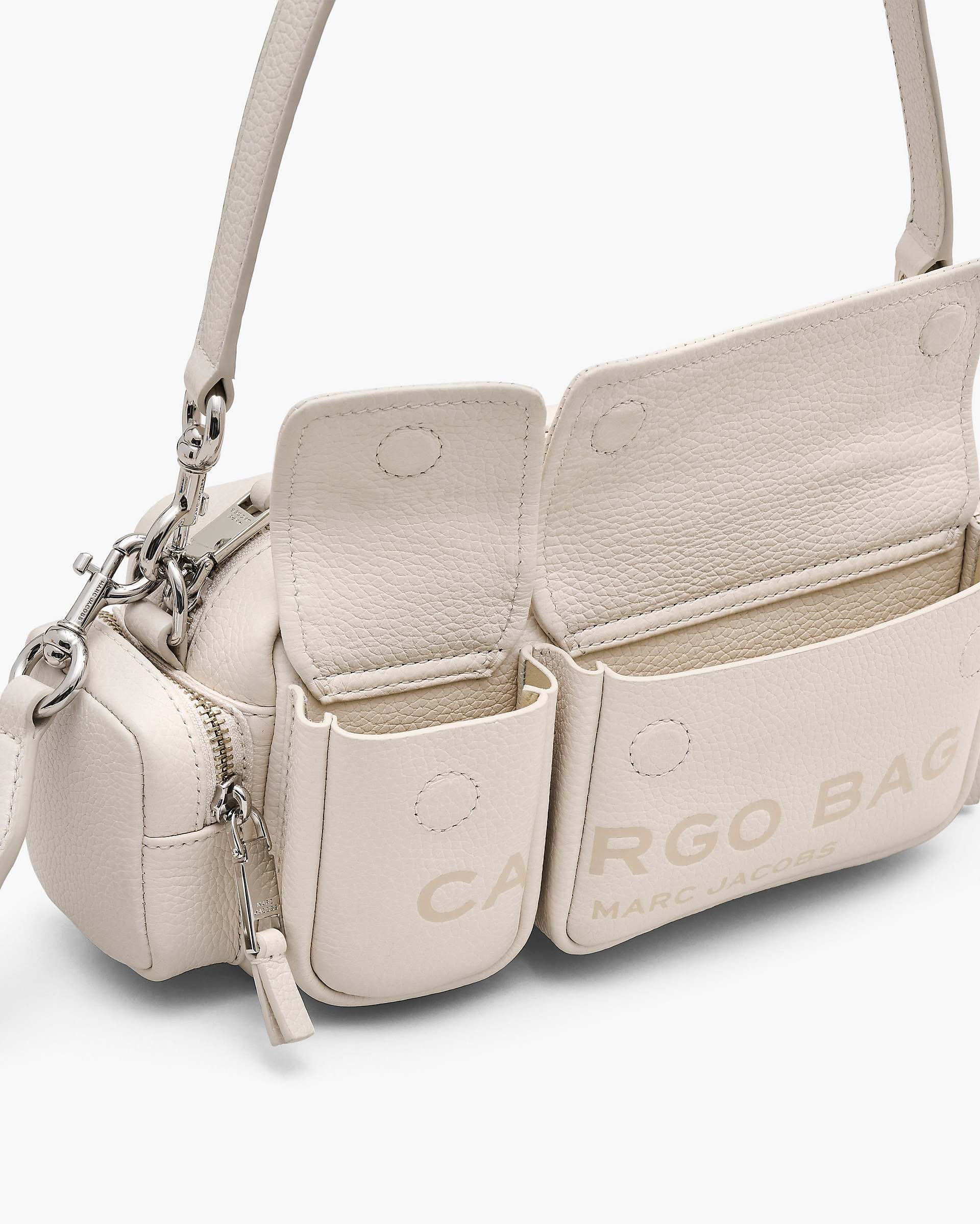 The Leather Cargo Bag - Cotton/Silver
