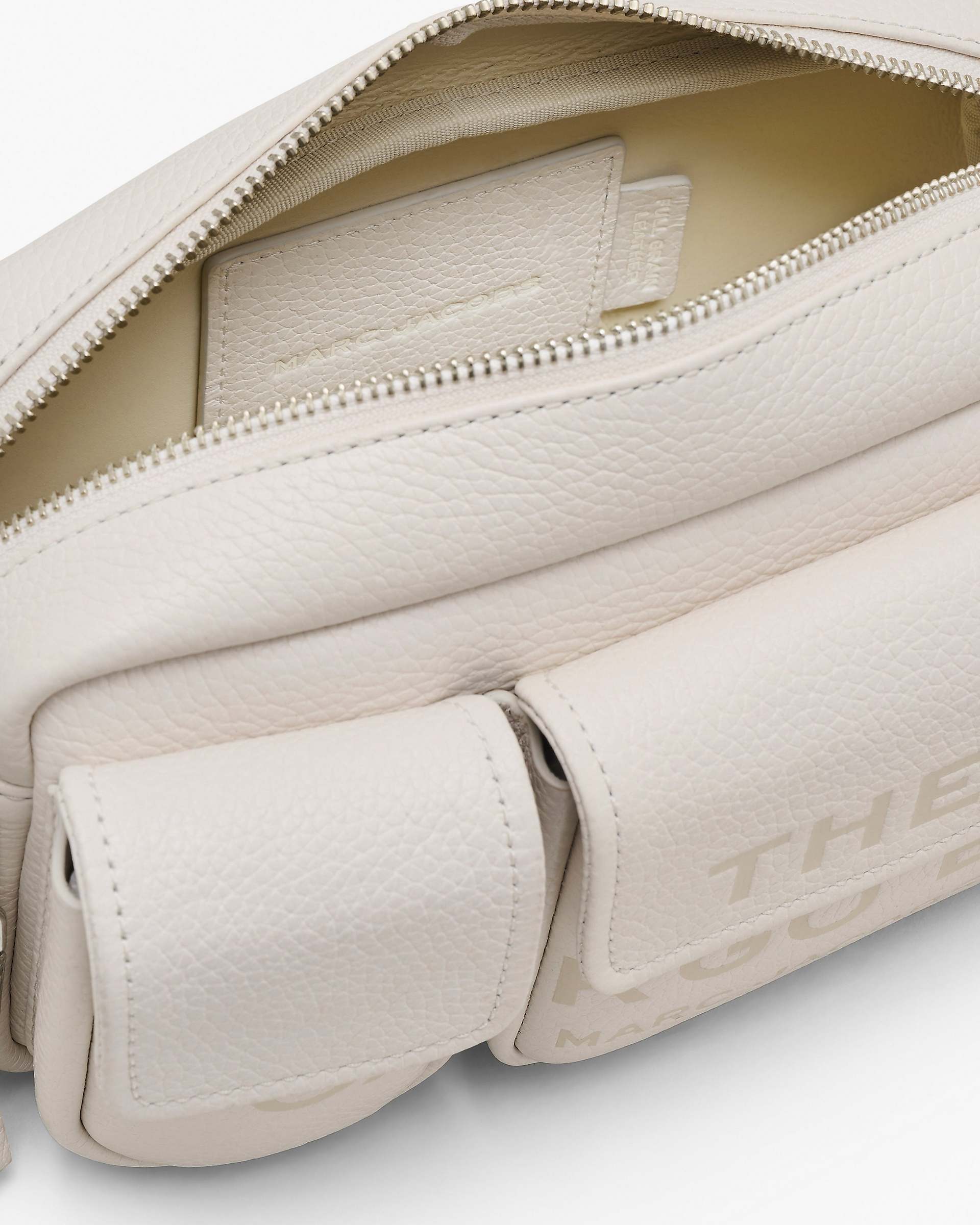 The Leather Cargo Bag - Cotton/Silver