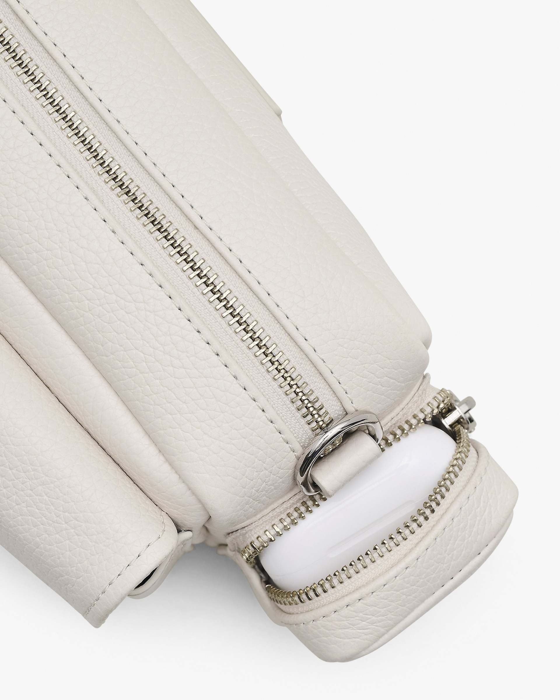 The Leather Cargo Bag - Cotton/Silver