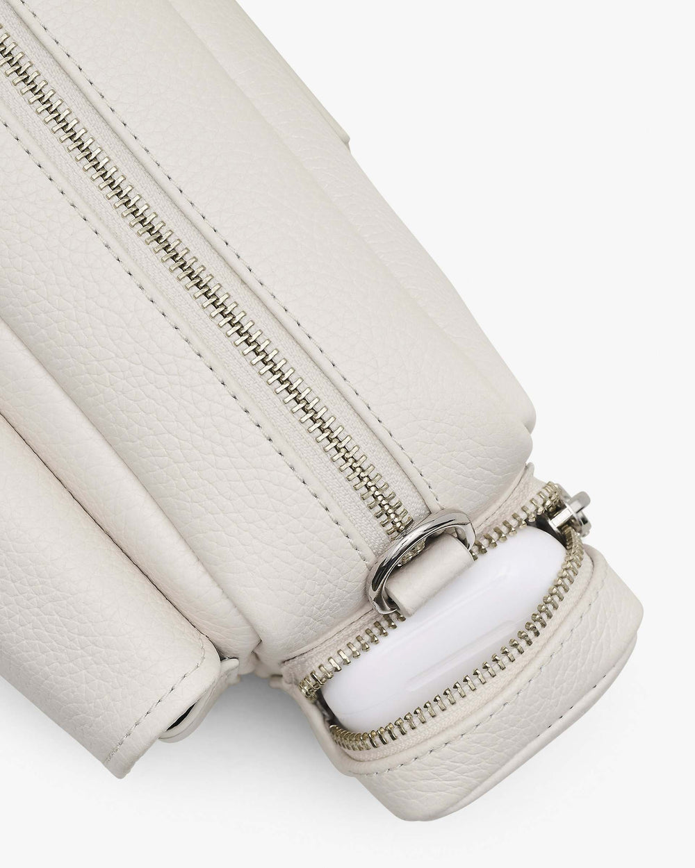 The Leather Cargo Bag - Cotton/Silver