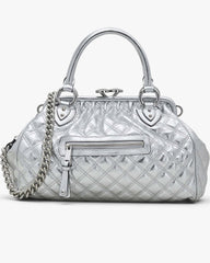 Re-Edition Quilted Metallic Leather Stam Bag - Silver