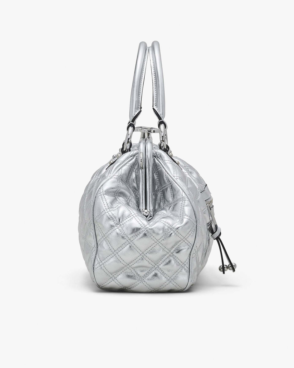 Re-Edition Quilted Metallic Leather Stam Bag - Silver