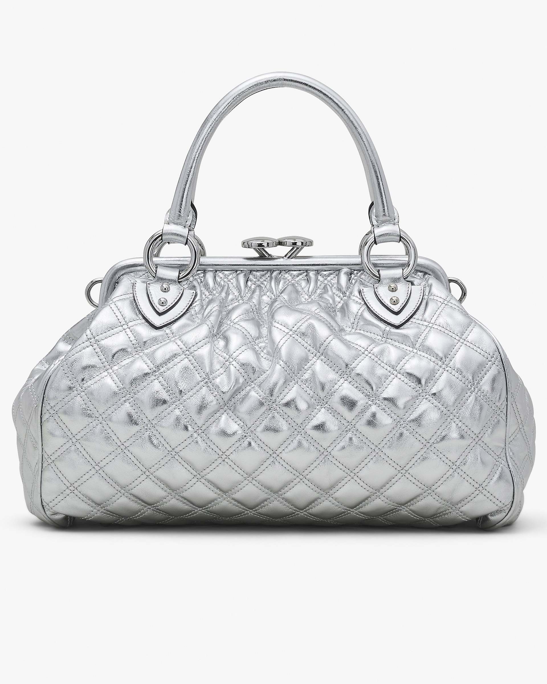 Re-Edition Quilted Metallic Leather Stam Bag - Silver