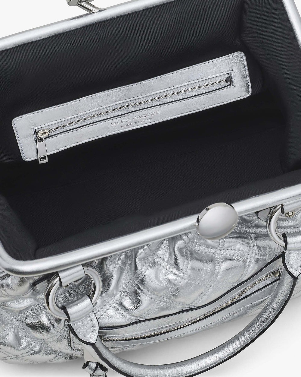 Re-Edition Quilted Metallic Leather Stam Bag - Silver