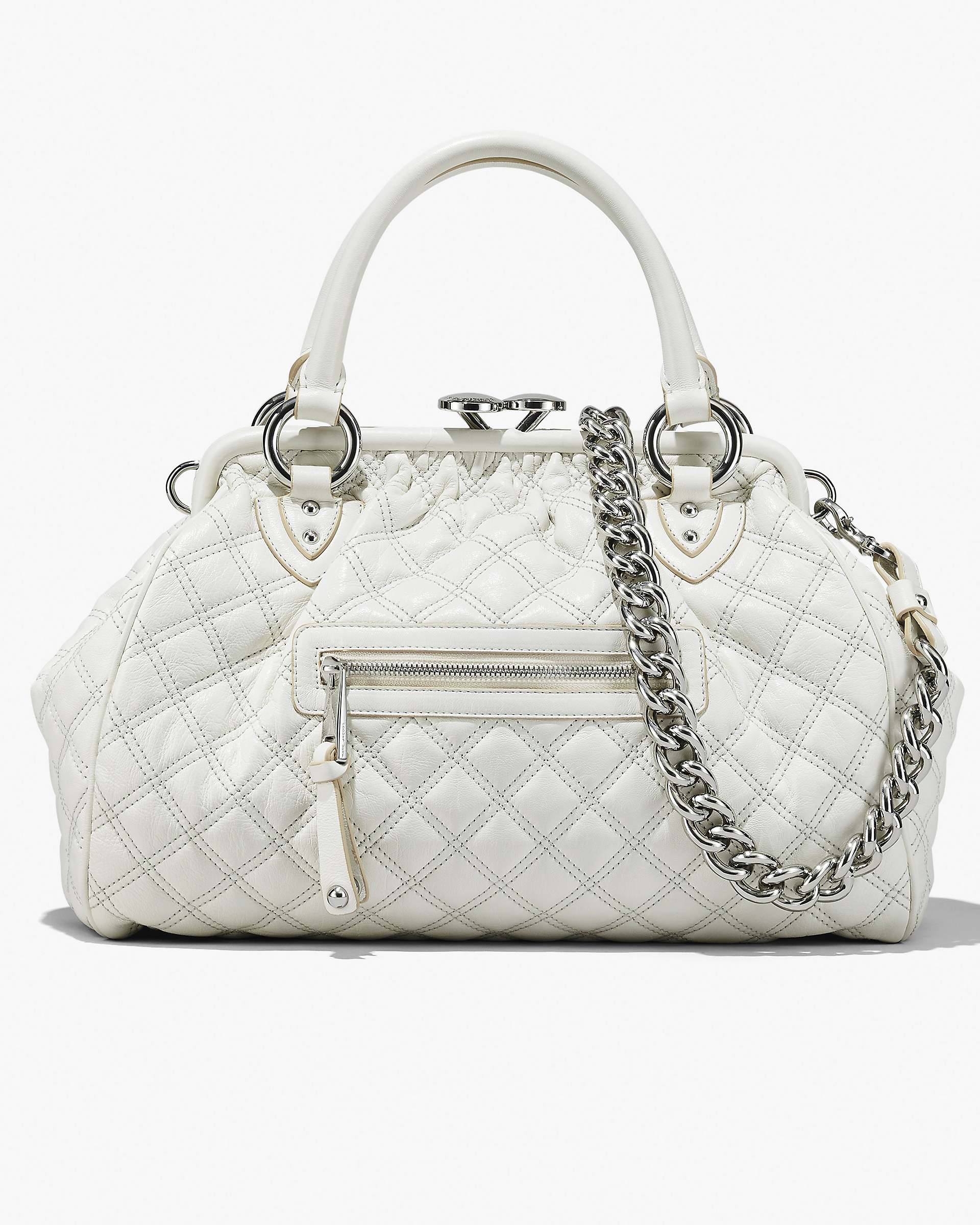 Re-Edition Quilted Leather Stam Bag - Cloud White