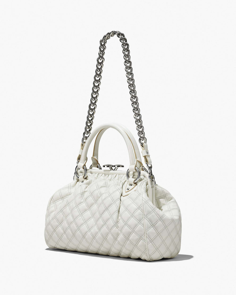 Re-Edition Quilted Leather Stam Bag - Cloud White