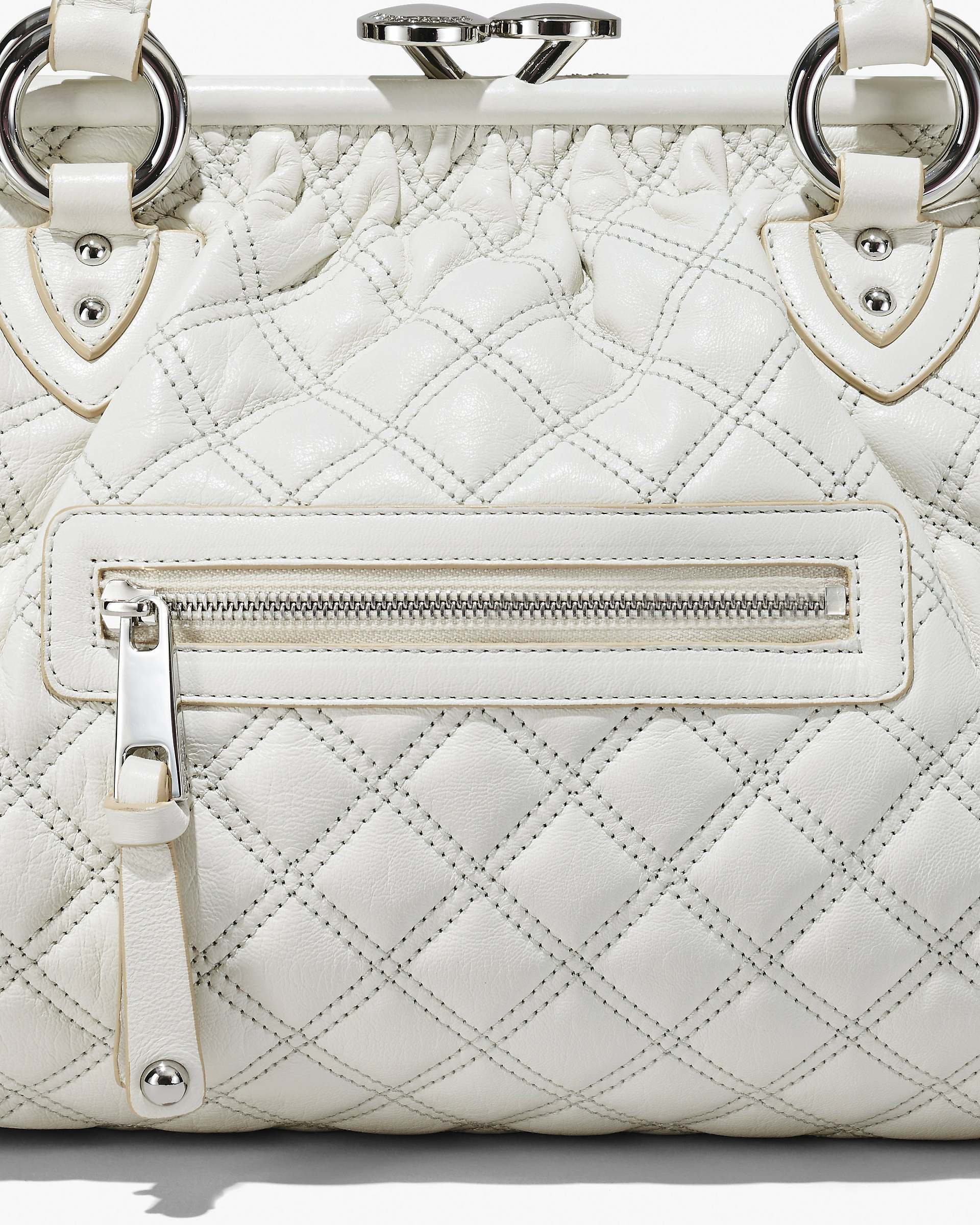 Re-Edition Quilted Leather Stam Bag - Cloud White