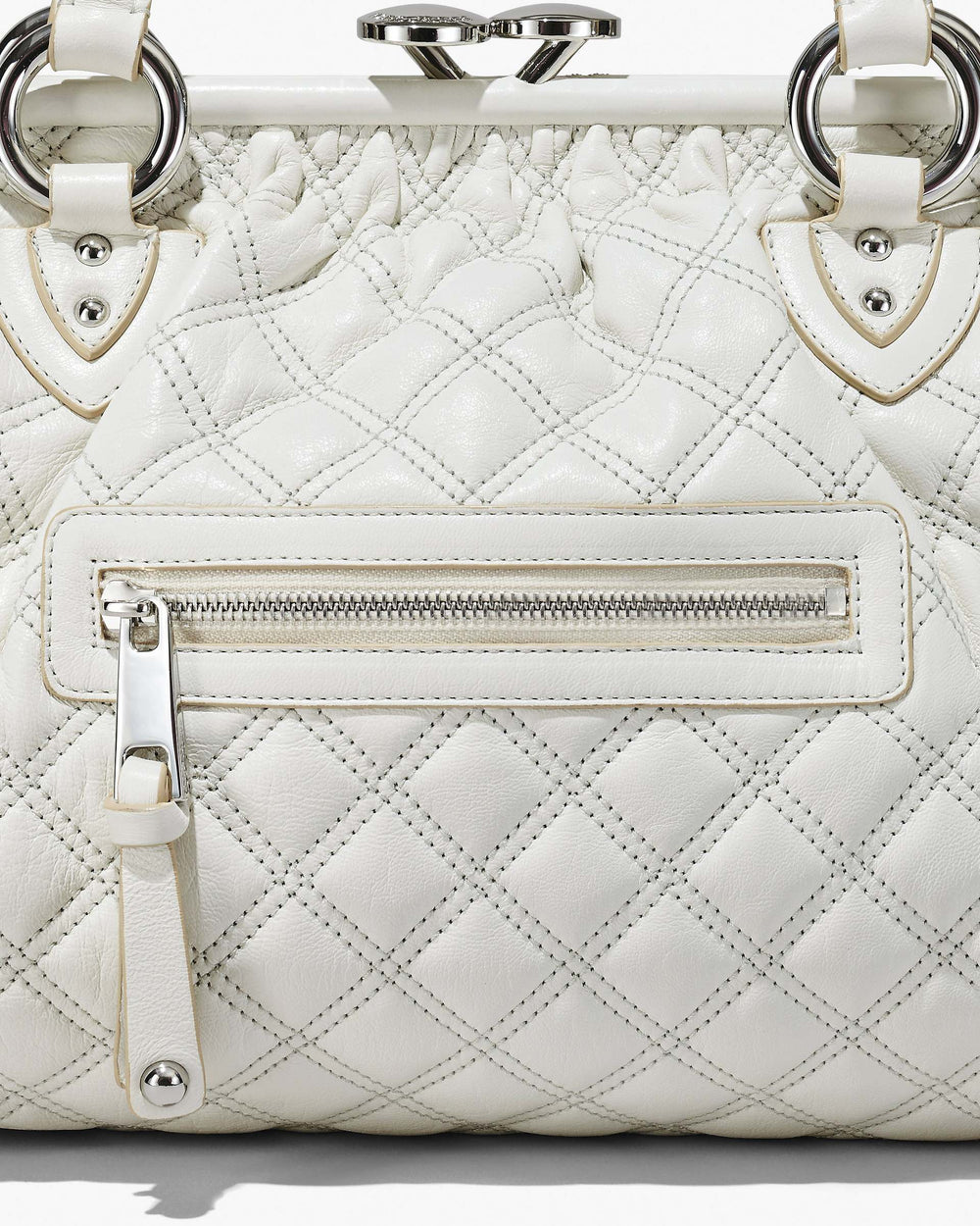 Re-Edition Quilted Leather Stam Bag - Cloud White