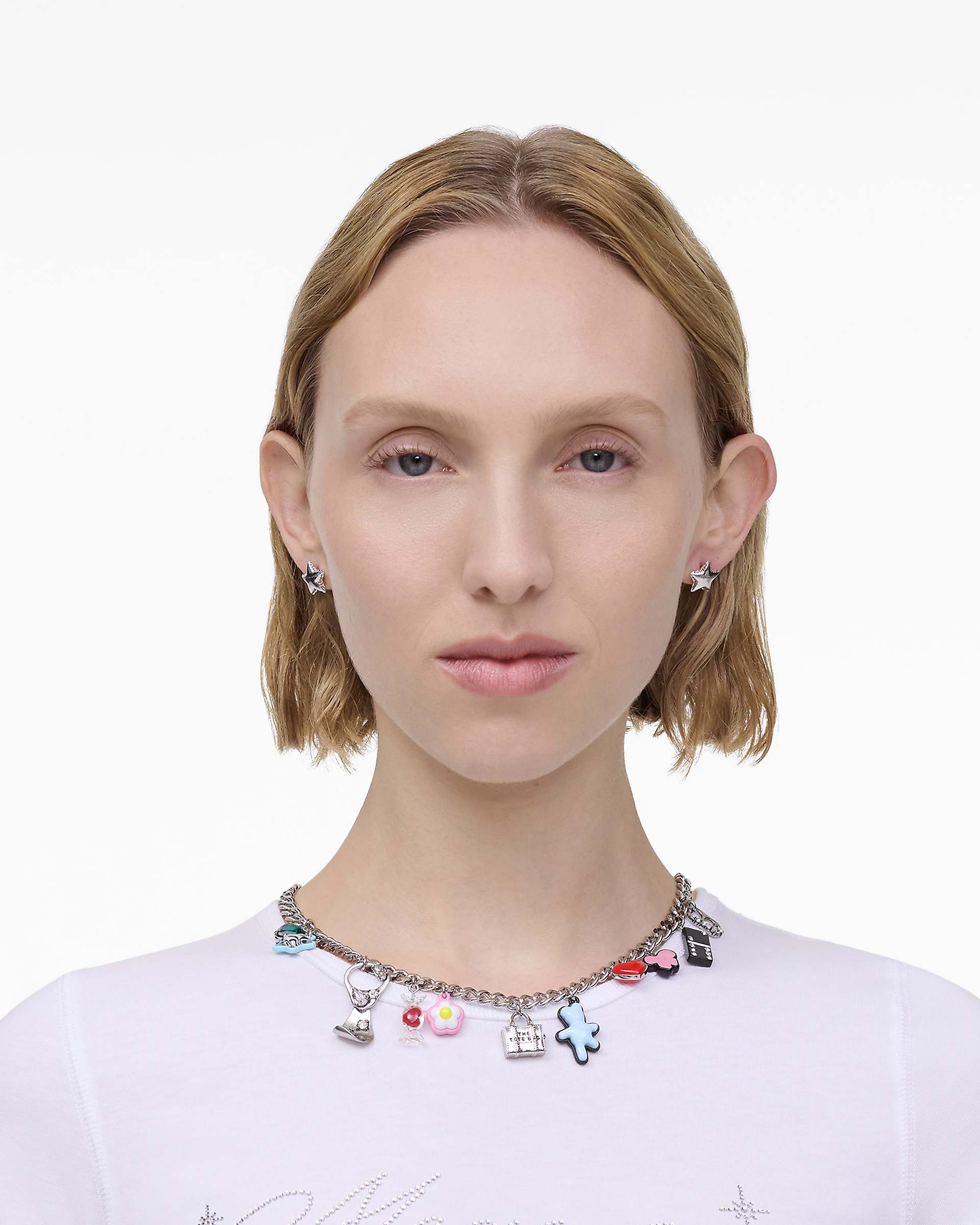 The Sticker Charm Necklace - Silver Multi