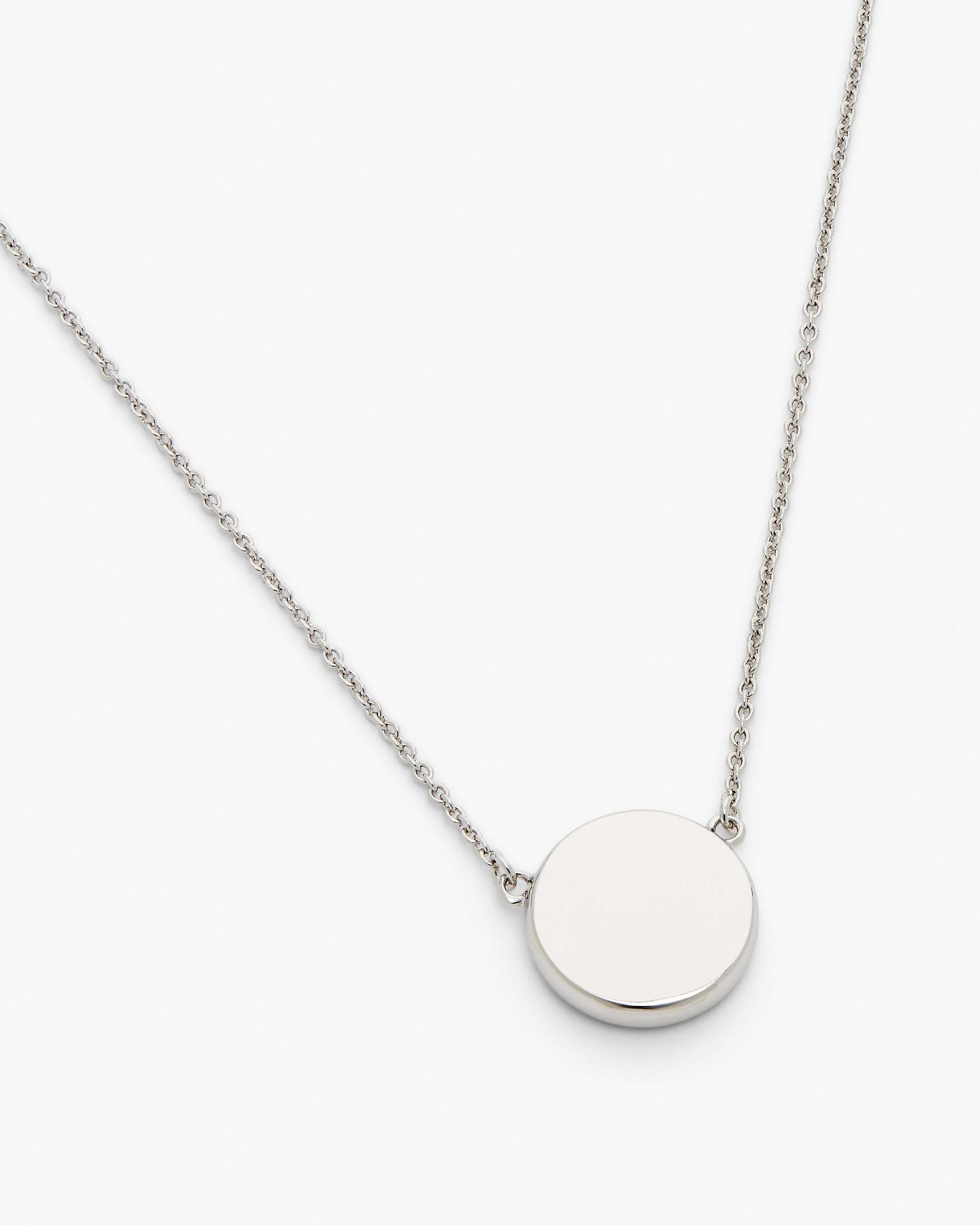 The Button Pendant Necklace - Silver/Black