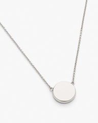 The Button Pendant Necklace - Silver/Black