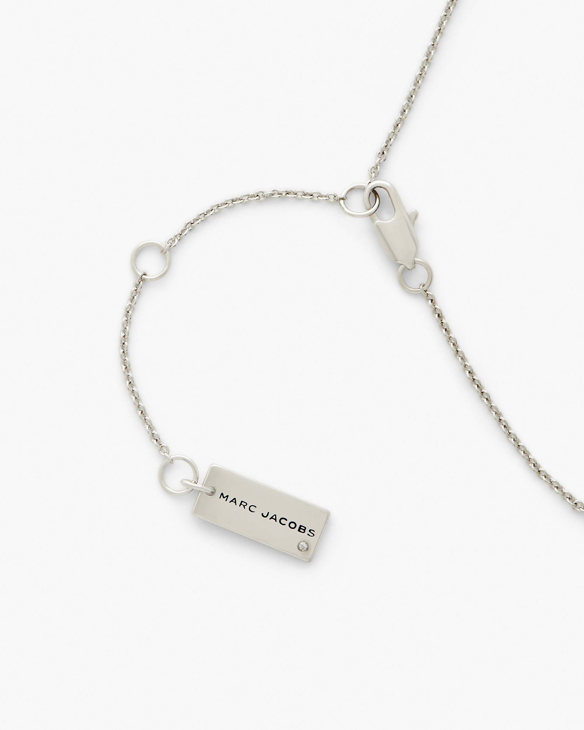 The Button Pendant Necklace - Silver/Black