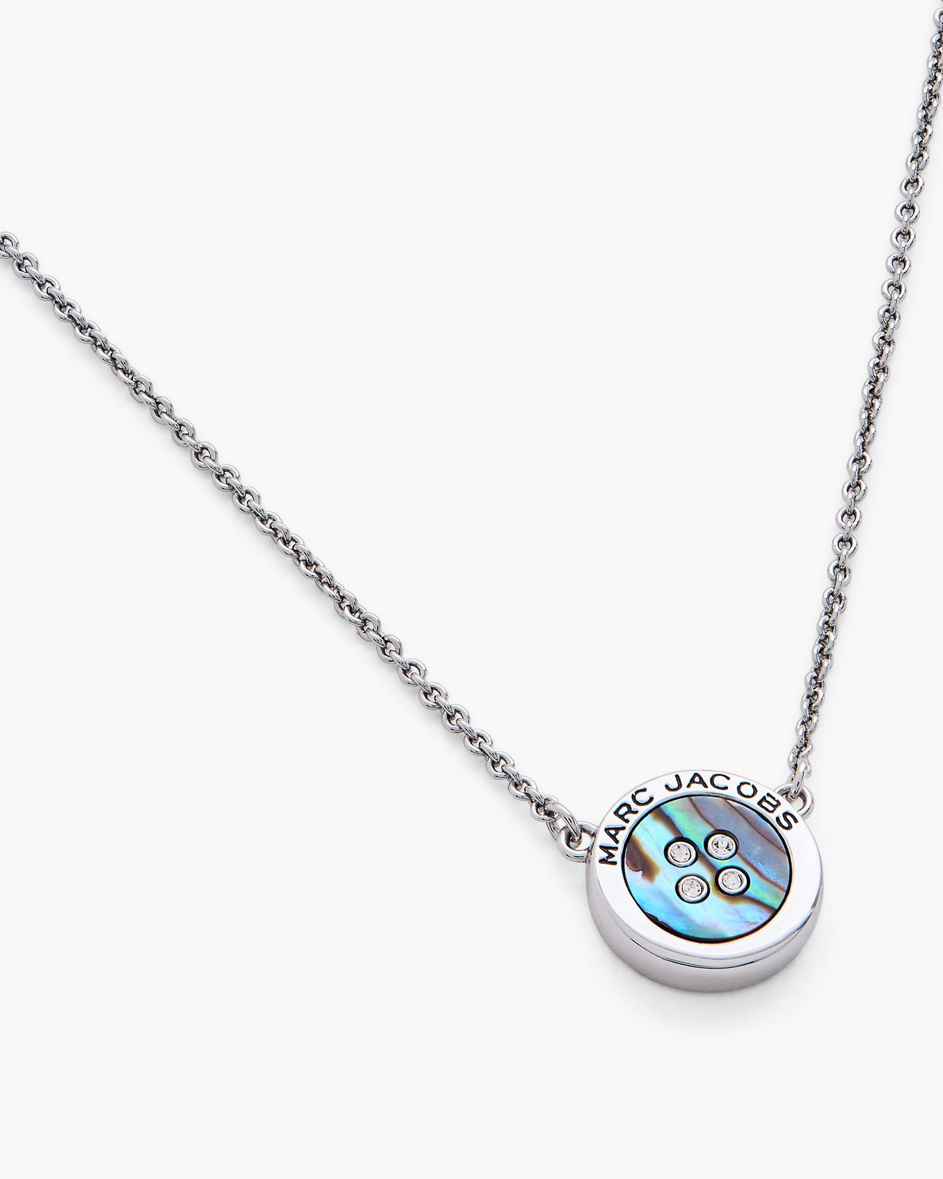 The Button Abalone Necklace - Silver/Abalone