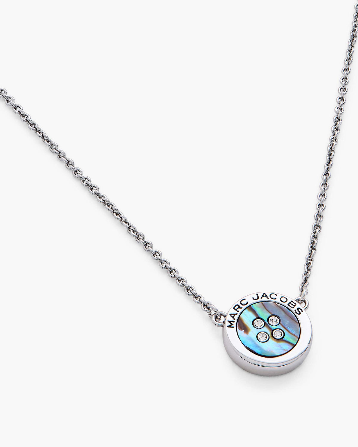 The Button Abalone Necklace - Silver/Abalone