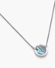 The Button Abalone Necklace - Silver/Abalone