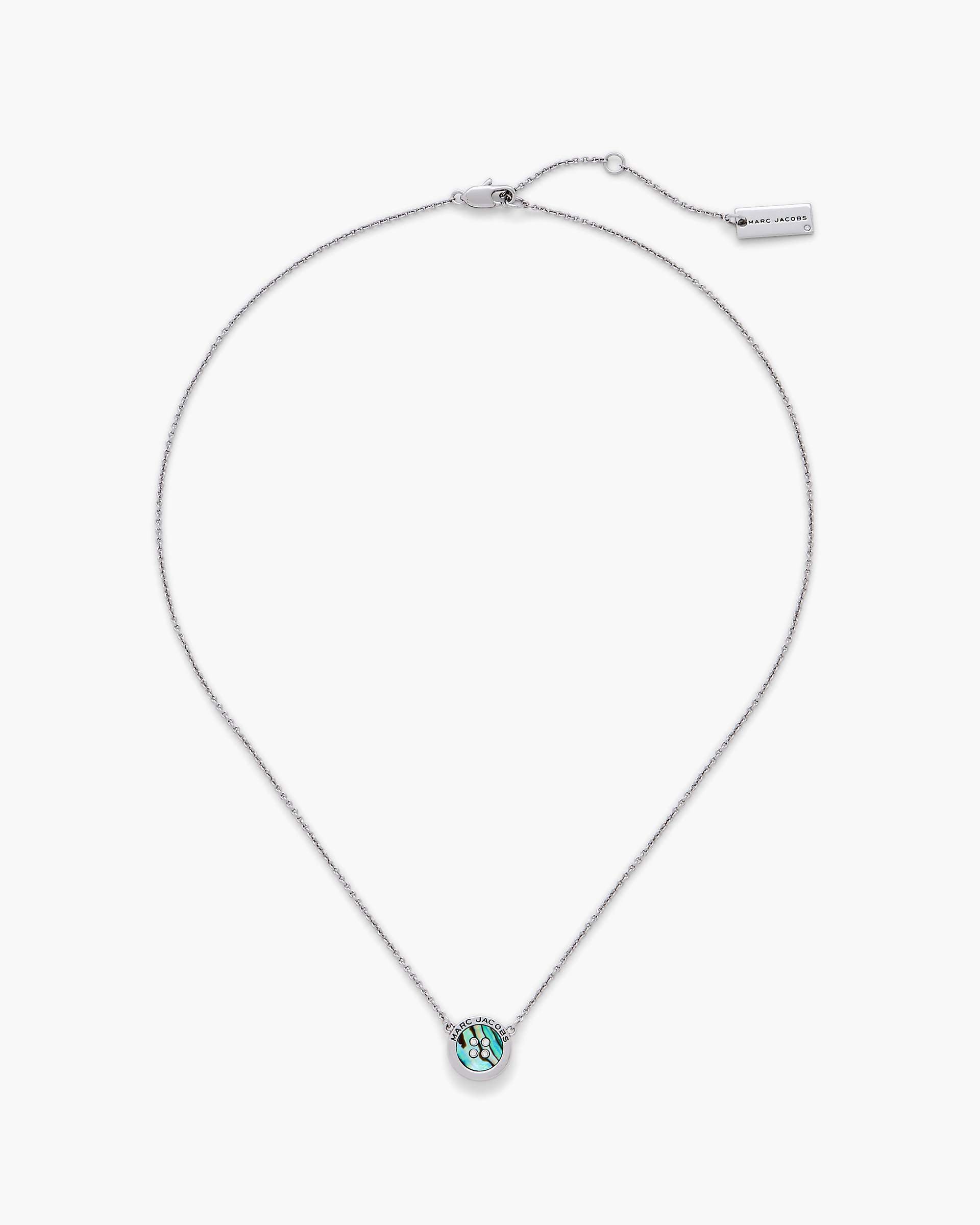 The Button Abalone Necklace - Silver/Abalone