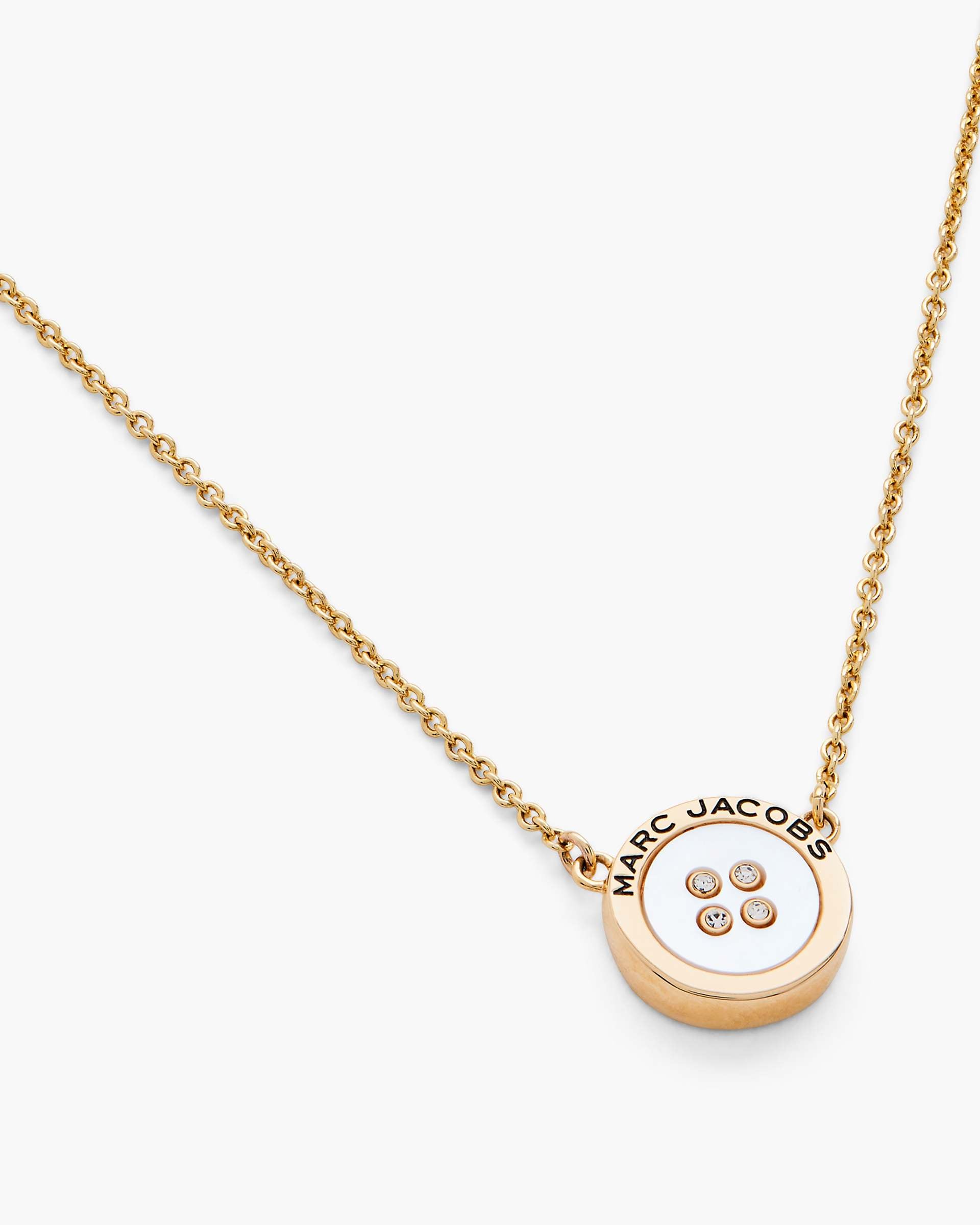 The Button Mother Of Pearl Necklace - Gold/Mop