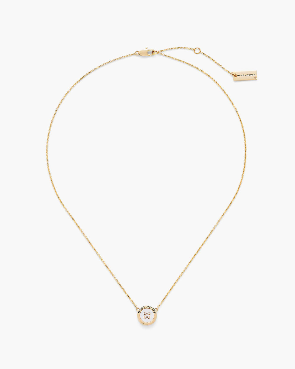 The Button Mother Of Pearl Necklace - Gold/Mop