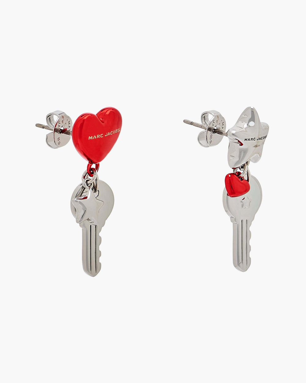 The Balloon Charm Earrings - Silver/Red