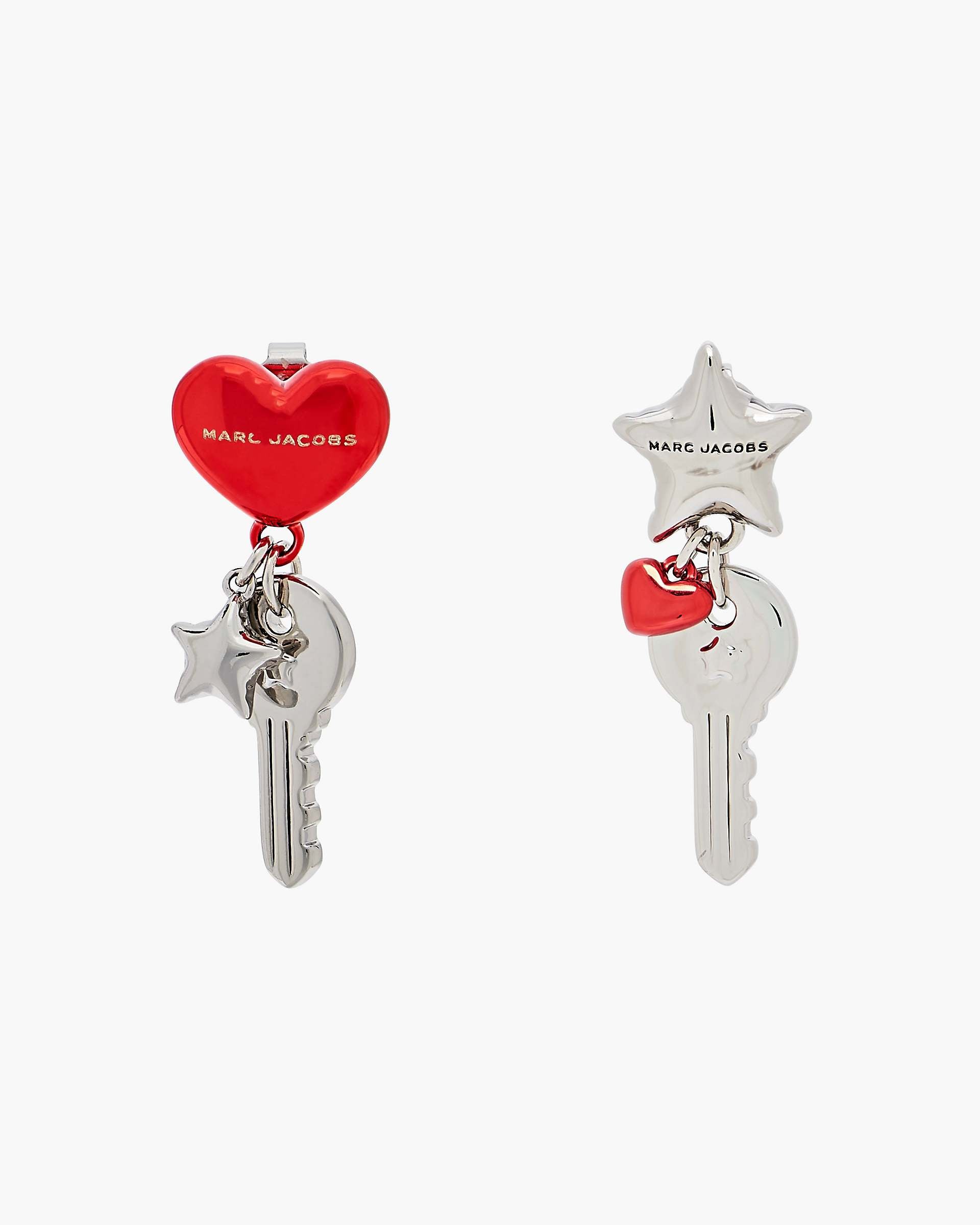 The Balloon Charm Earrings - Silver/Red