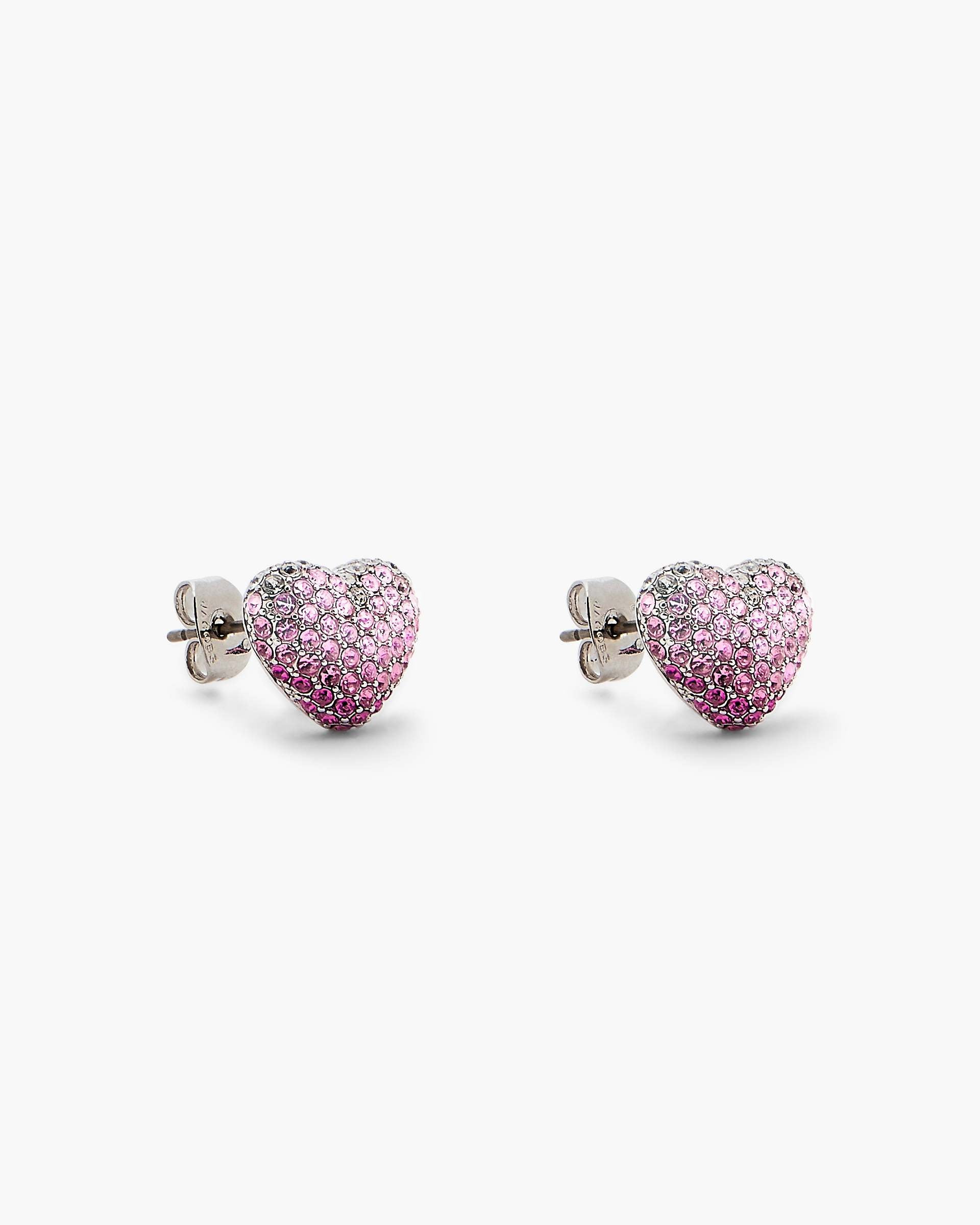 The Heart Balloon Pave Earrings - Silver/Rose