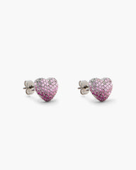 The Heart Balloon Pave Earrings - Silver/Rose
