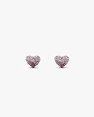 The Heart Balloon Pave Earrings - Silver/Rose