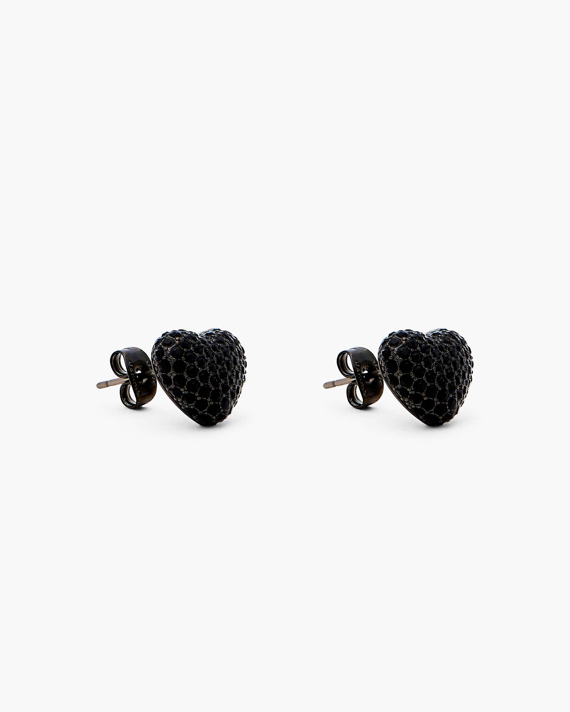 The Heart Balloon Pave Earrings - Black/Black Crystal