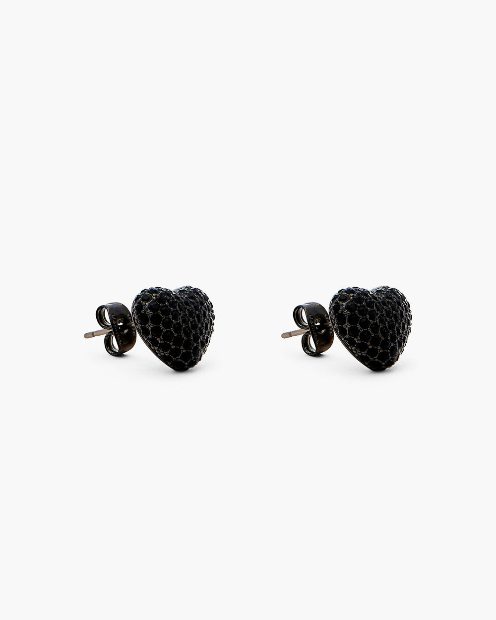 The Heart Balloon Pave Earrings - Black/Black Crystal