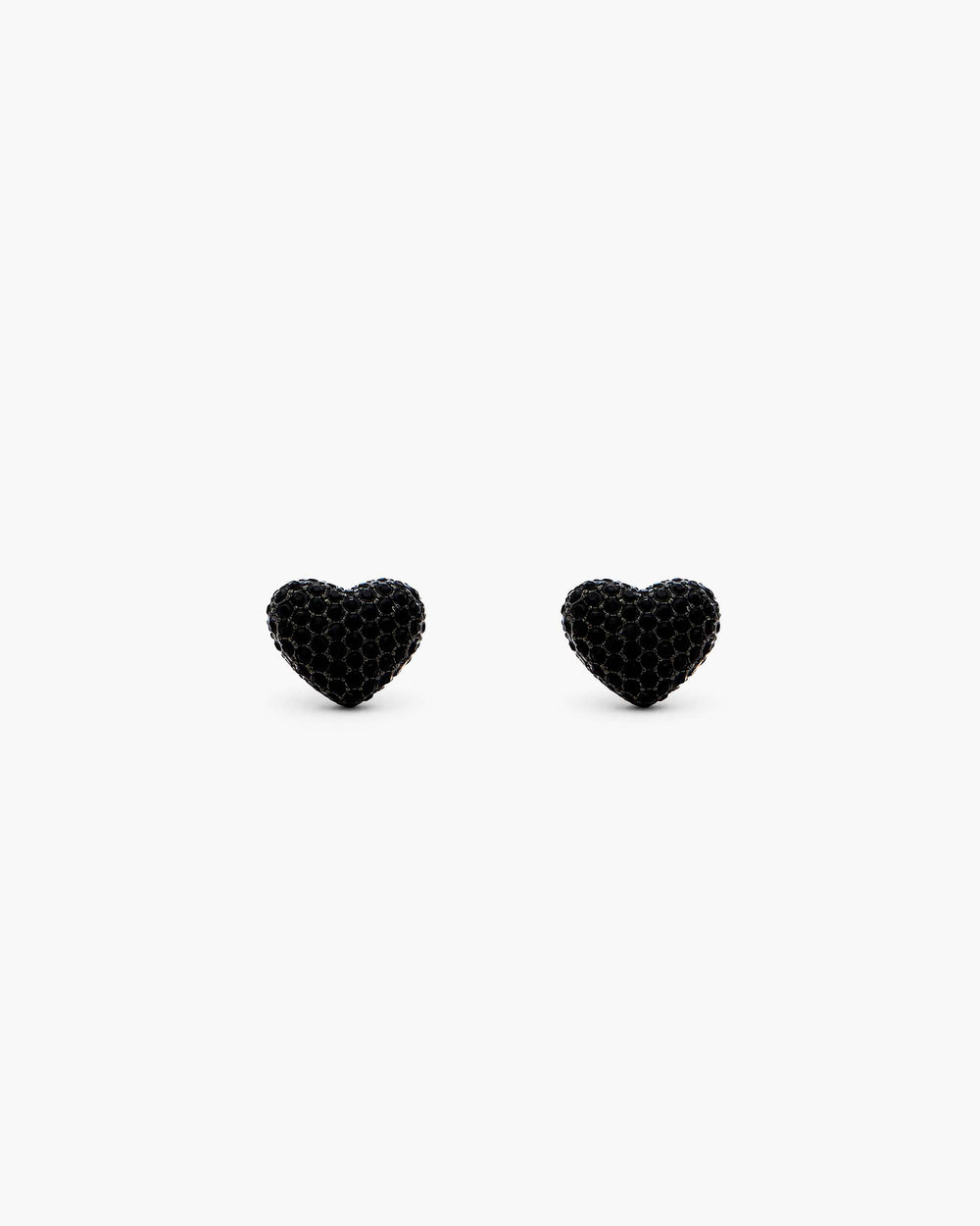 The Heart Balloon Pave Earrings - Black/Black Crystal