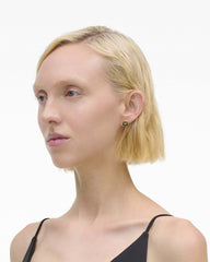 The Button Stud Earrings - Gold/Black