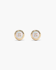 The Button Mother Of Pearl Stud Earrings - Gold/Mop
