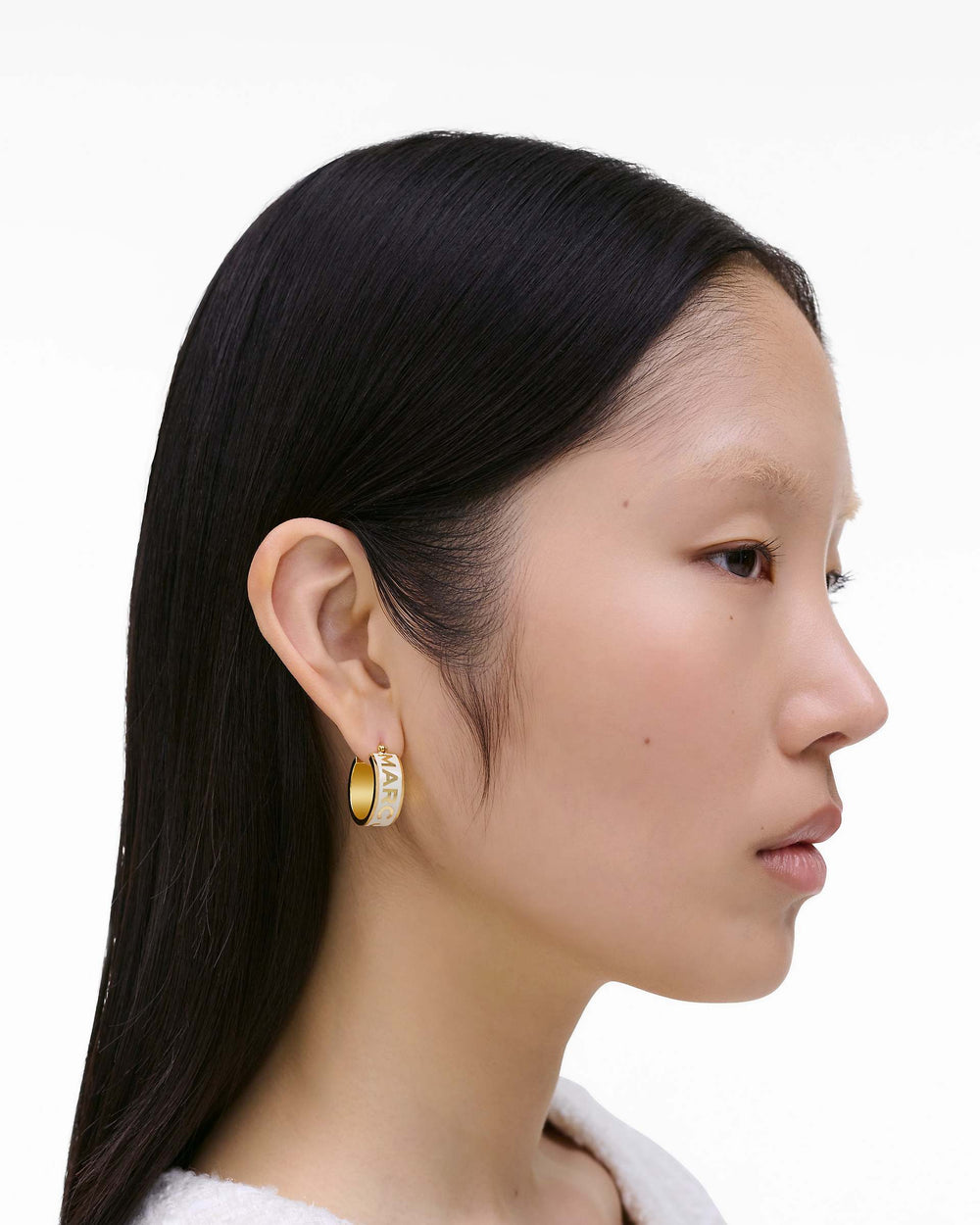 The Marc Jacobs Hoop Earrings - Gold/Cream