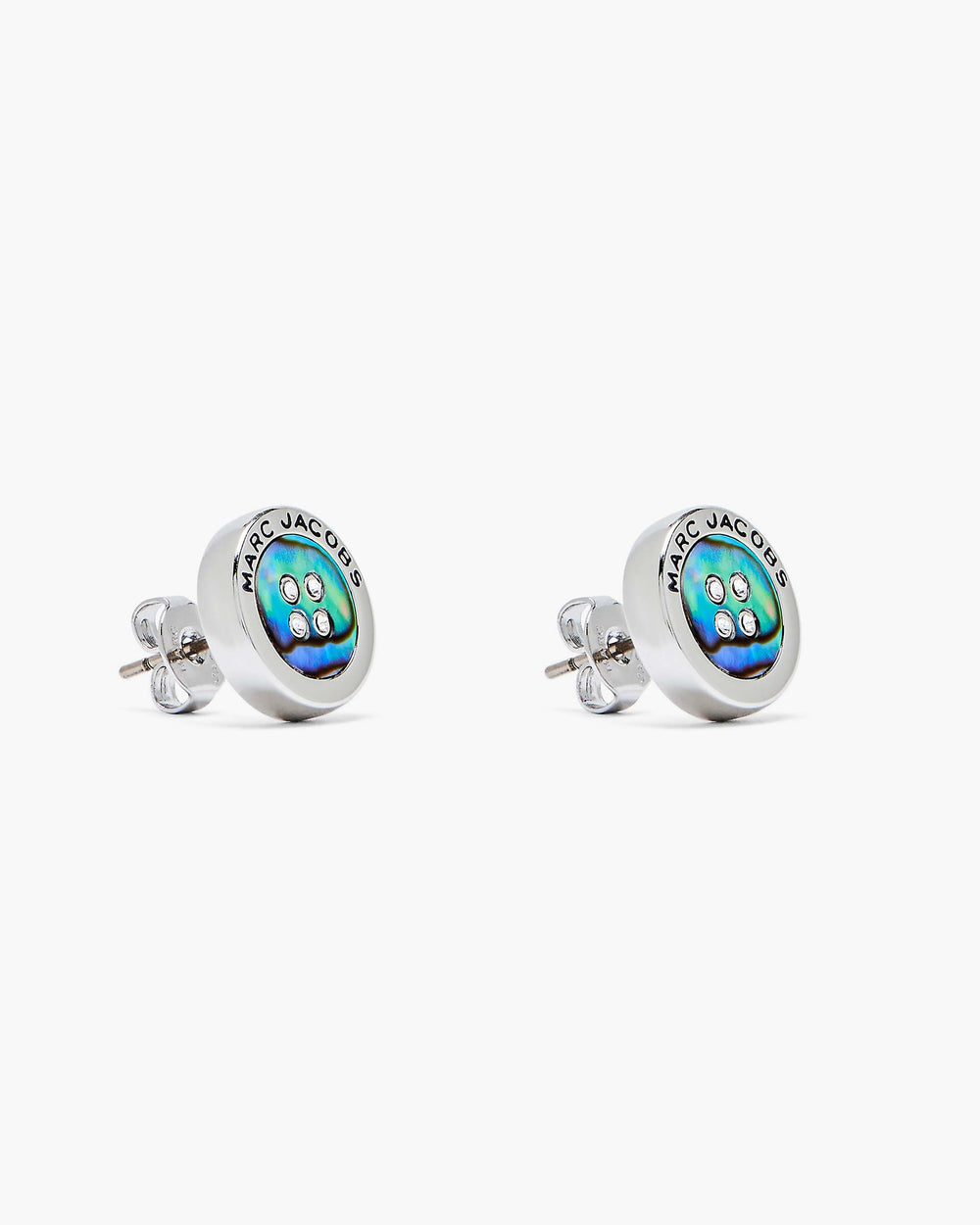 The Button Abalone Stud Earrings - Silver/Abalone