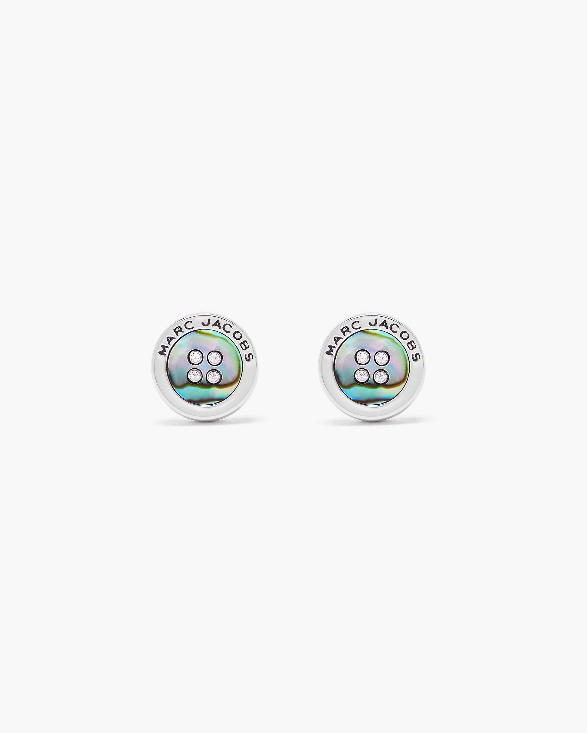 The Button Abalone Stud Earrings - Silver/Abalone