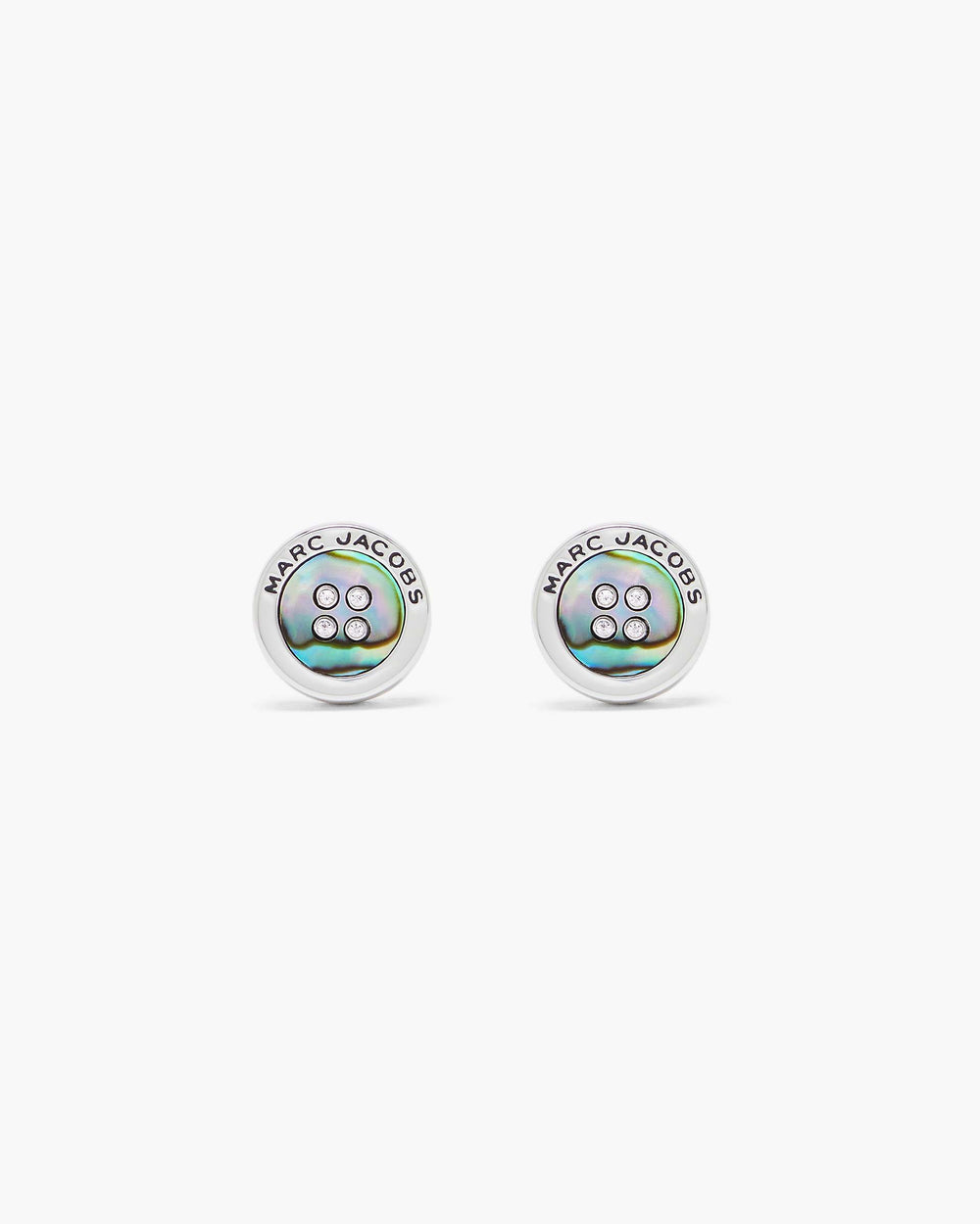 The Button Abalone Stud Earrings - Silver/Abalone