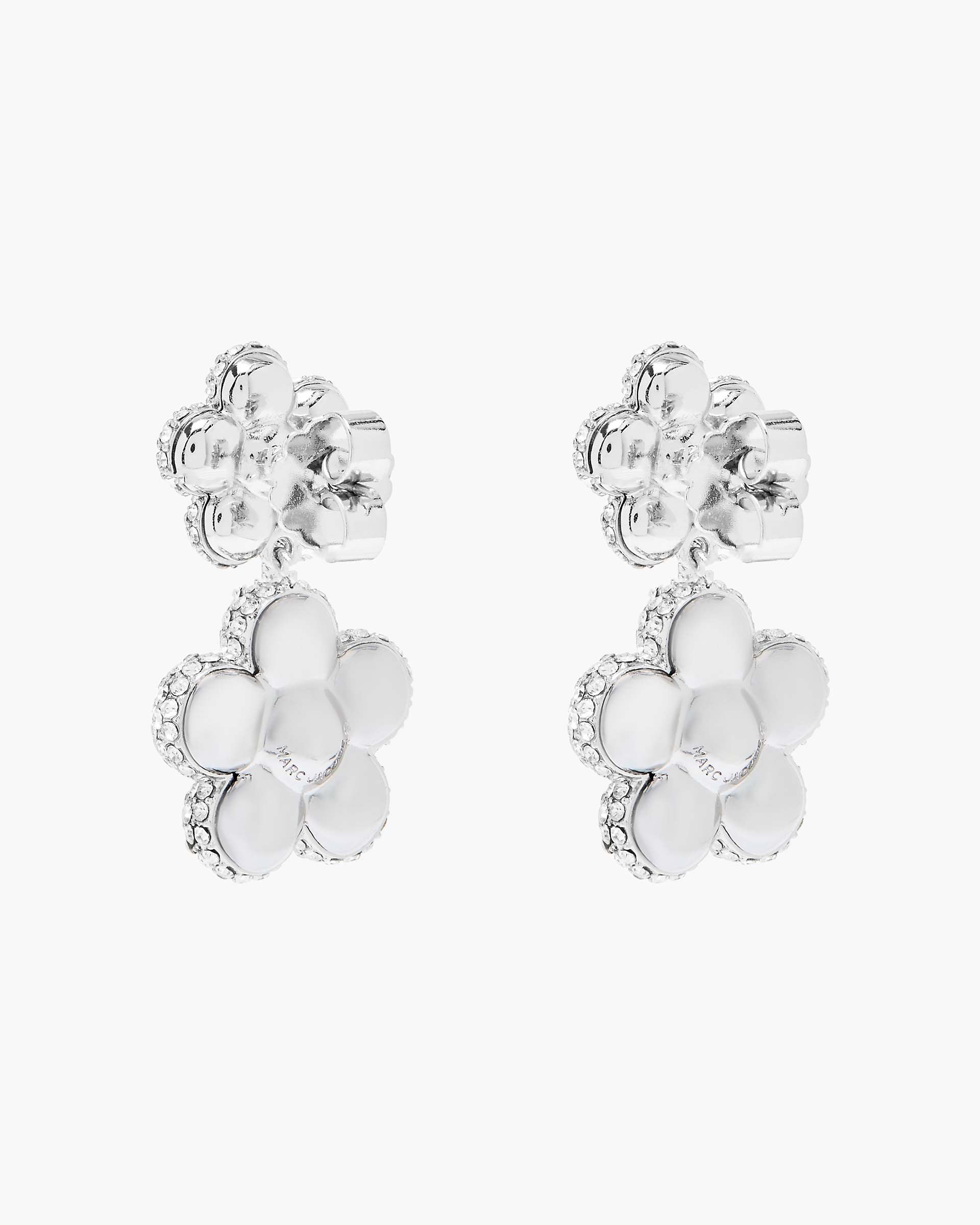 The Daisy Balloon Drop Earrings - Silver/Crystal