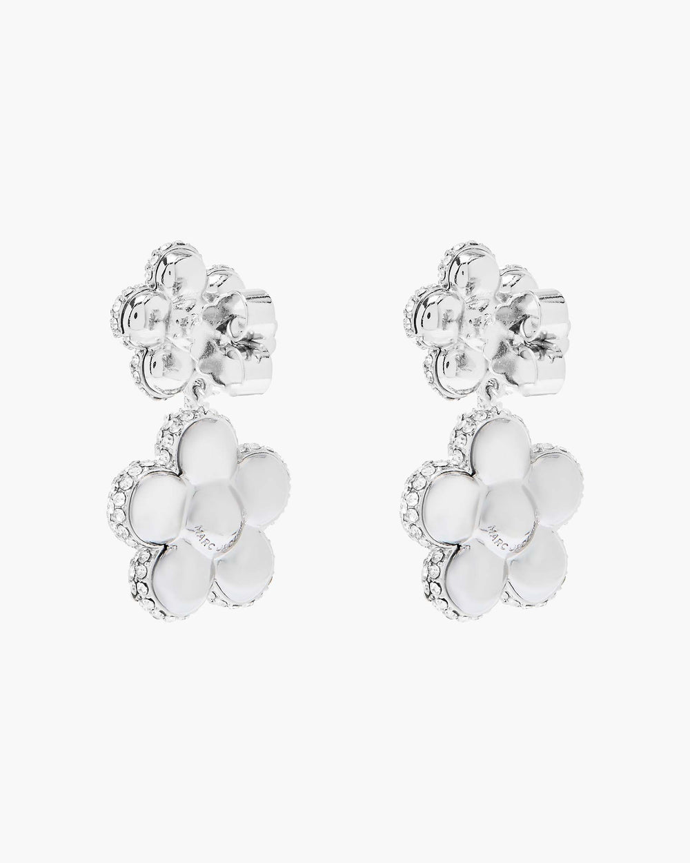 The Daisy Balloon Drop Earrings - Silver/Crystal