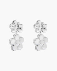 The Daisy Balloon Drop Earrings - Silver/Crystal