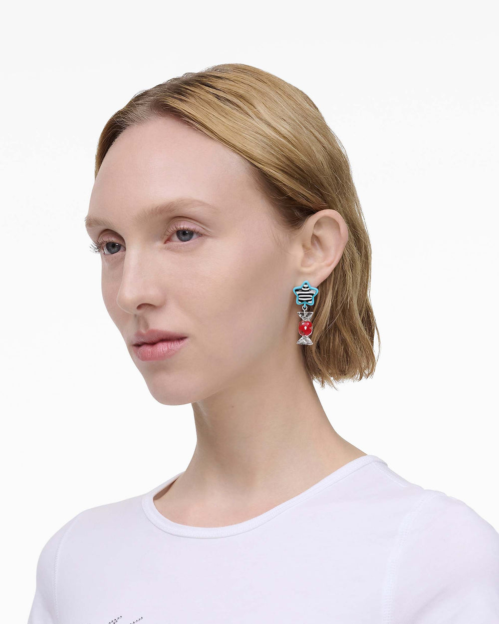 The Sticker Charm Earrings - Silver Multi